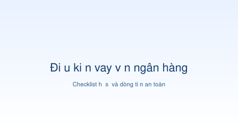 điều kiện vay vốn ngân hàng minh họa