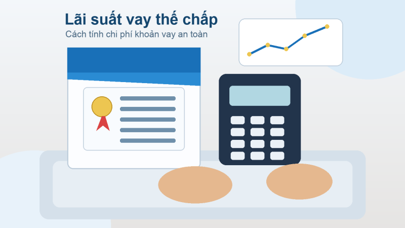 lãi suất vay thế chấp sổ đỏ minh họa